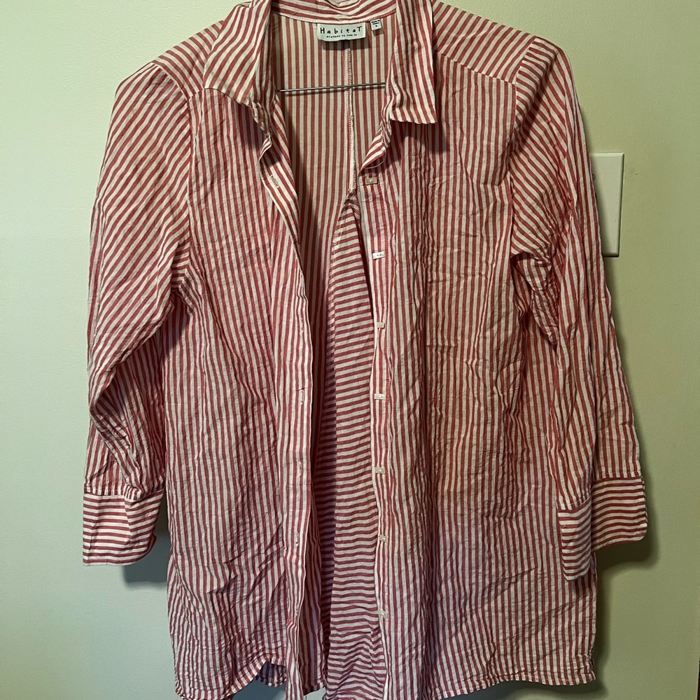 Habitat Pink and White Striped Top